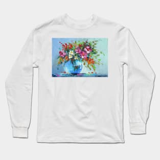 Bouquet of summer flowers in a vase Long Sleeve T-Shirt